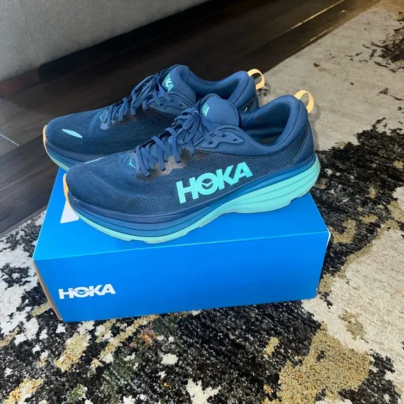 HOKA Blue and Teal Running Shoes