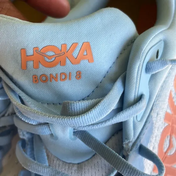 Hoka Blue Yellow Orange Bondi 8 Men’s 11 B Running Shoes Barely Worn!