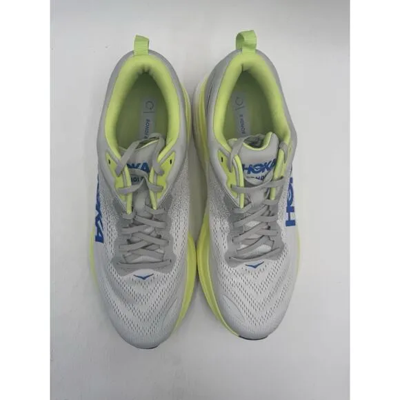 Hoka BONDI 8 Men's NEW Running Sneaker Grey/Yellow US Size 11.5 Medium (STTC)