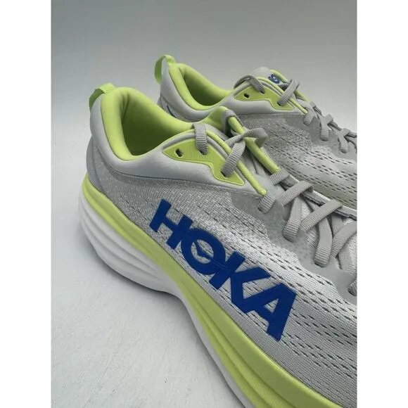 Hoka BONDI 8 Men's NEW Running Sneaker Grey/Yellow US Size 11.5 Medium (STTC)