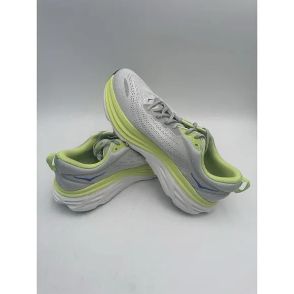Hoka BONDI 8 Men's NEW Running Sneaker Grey/Yellow US Size 11.5 Medium (STTC)