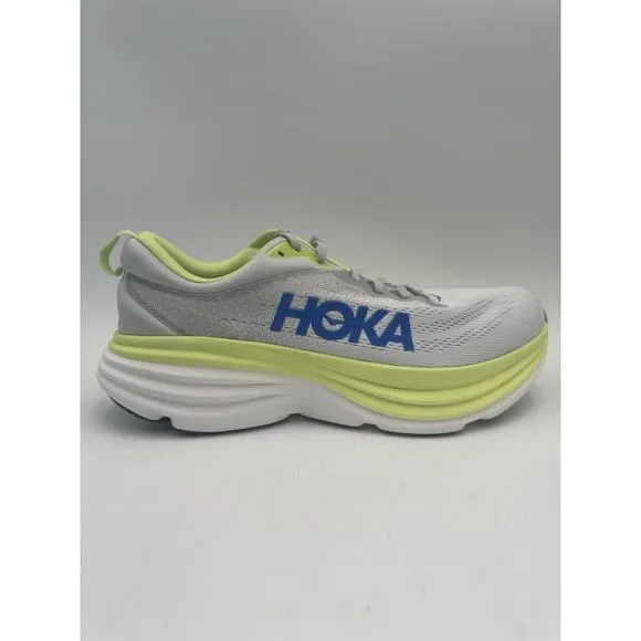 Hoka BONDI 8 Men's NEW Running Sneaker Grey/Yellow US Size 11.5 Medium (STTC)