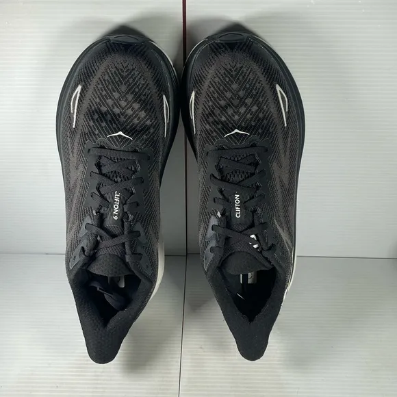 Hoka Clifton 9 - Black and White Running Shoes