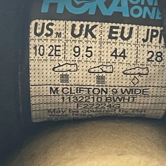 Hoka Clifton 9 - Black and White Running Shoes
