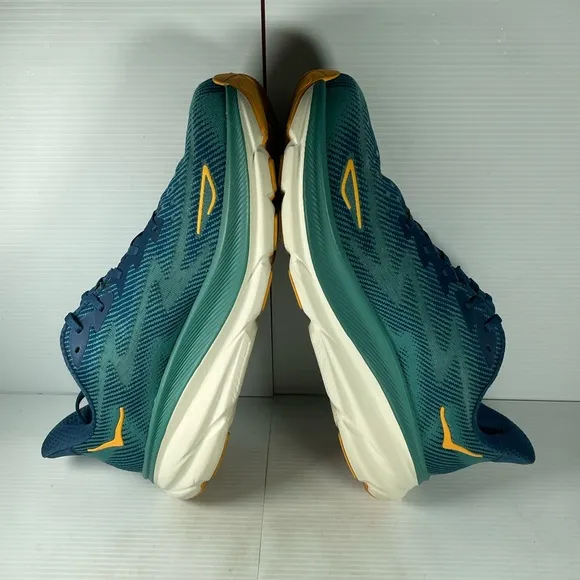 Hoka Clifton 9 - Blue and Green Running Shoes