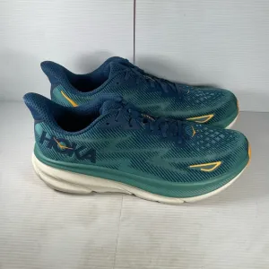 Hoka Clifton 9 - Blue and Green Running Shoes