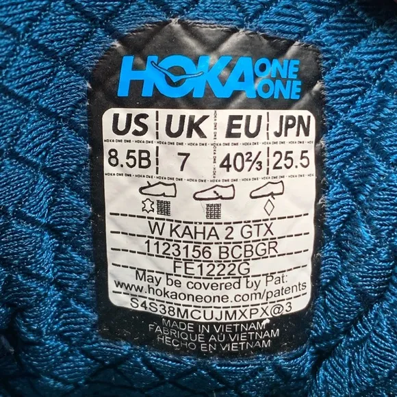 Hoka One Kaha 2 Blue Coral Gore-Tex Waterproof Hiking Boots Women's Sz 8.5B