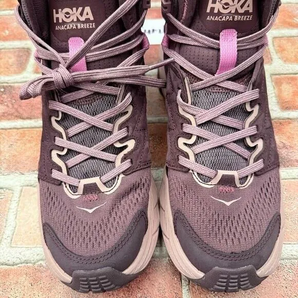 Hoka One One Anacapa Breeze Mid Hiking Boots Women's 7.5 B Amethyst 1134506-RPMV