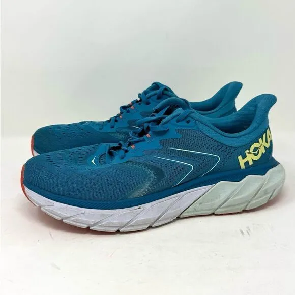 Hoka One One Arahi 5 men’s Running Shoes Size 11B Mosaic Blue Luminary Green