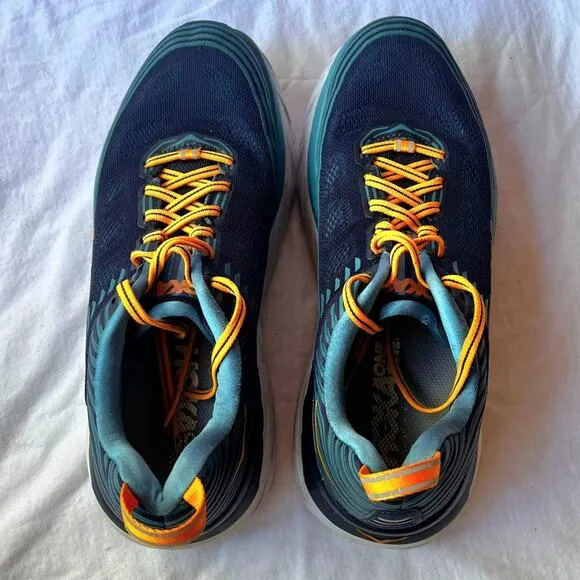 Hoka One One Bondi 6 Men's Running Shoes Black Iris Storm Blue Men's Size 8.5