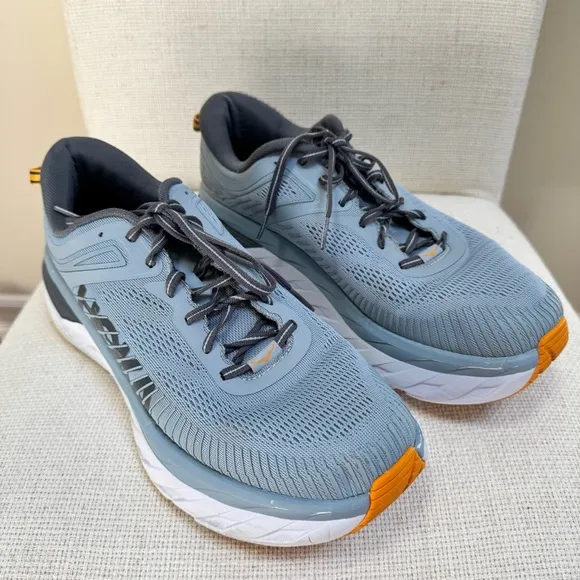 Hoka One One Bondi 7 Blue Athletic Running Shoes 1110518 BMMO Men’s Size 10