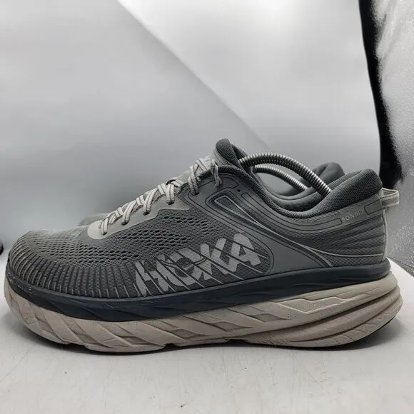 Hoka One One Bondi 7 Mens 12.5 Gray Wild Dove Athletic Running Shoes Casual