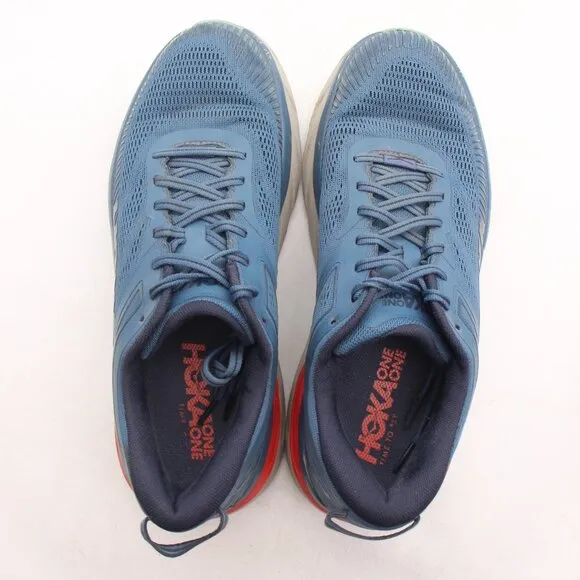 Hoka One One Bondi 7 Men's Size 9.5 Blue Running Shoes Sneakers  1110518 RTOS