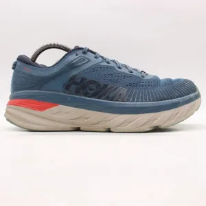 Hoka One One Bondi 7 Men's Size 9.5 Blue Running Shoes Sneakers  1110518 RTOS