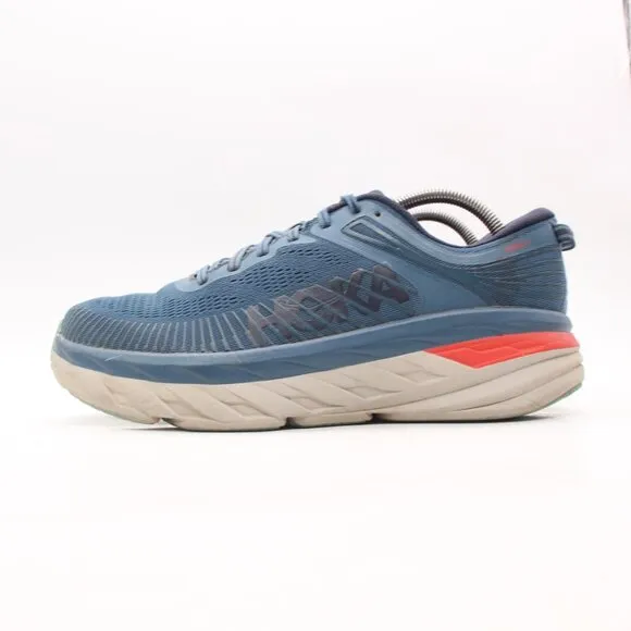 Hoka One One Bondi 7 Men's Size 9.5 Blue Running Shoes Sneakers  1110518 RTOS
