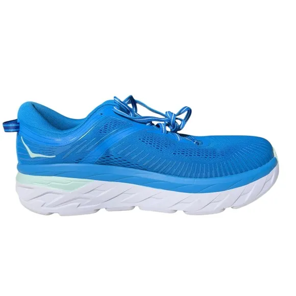 Hoka One One Bondi 7 Running Shoes Blue white Mens size 11 Worn Twice