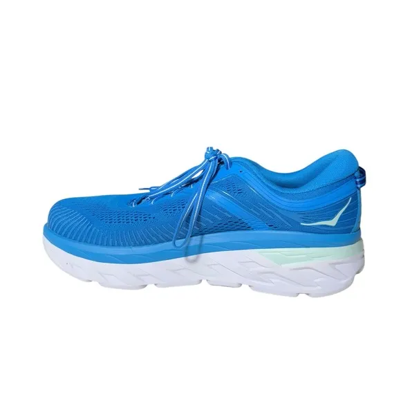 Hoka One One Bondi 7 Running Shoes Blue white Mens size 11 Worn Twice