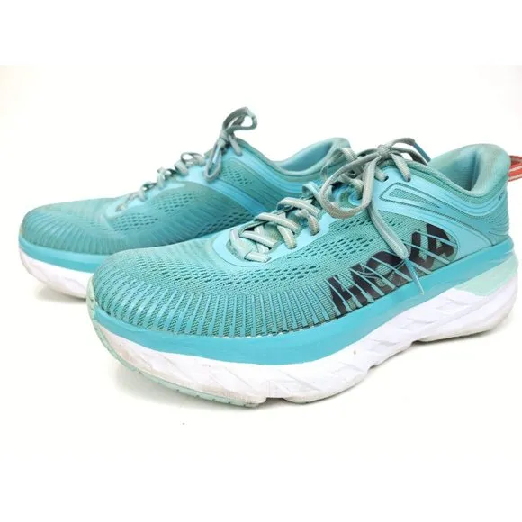 HOKA ONE ONE Bondi 7 Women's Size 9 Running Shoes Aquarelle / Eggshell Blue