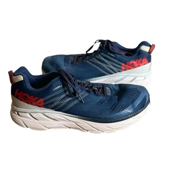 Hoka One One Clifton 6 1102872 EBPA Ensign Blue Running Shoes Men's Size 12 Wide