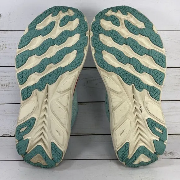 Hoka One One Clifton 8 Running Shoes Womens Size 8.5 B Aquarelle Blue Athletic