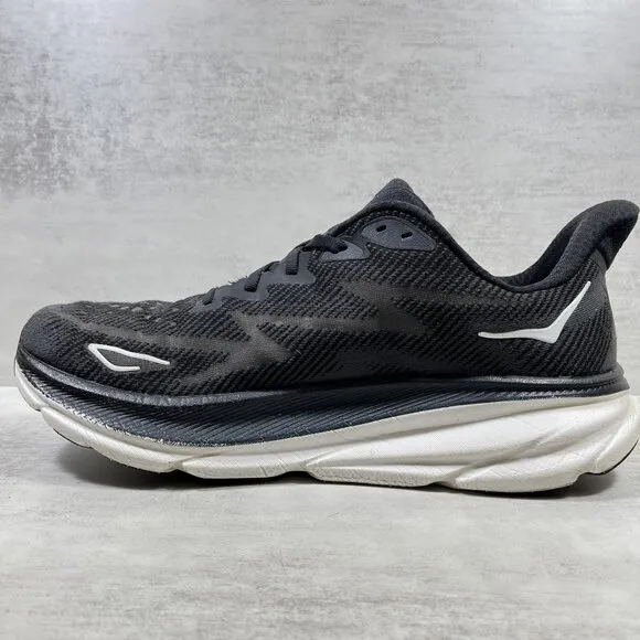 Hoka One One Clifton 9 Running Shoes - Men's Size 12.5 - Black  This item is pre