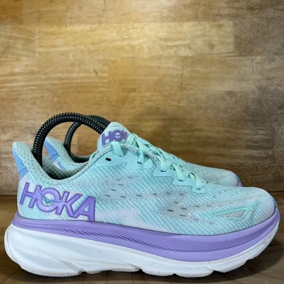 Hoka One One Clifton 9 Womens Size 6 (B)Running Shoes Sneakers Sunlit Ocean
