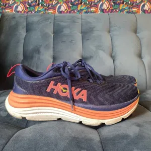Hoka One One Gaviota 5 Evening Sky Coral Dark Blue Athletic Shoes US Size 11