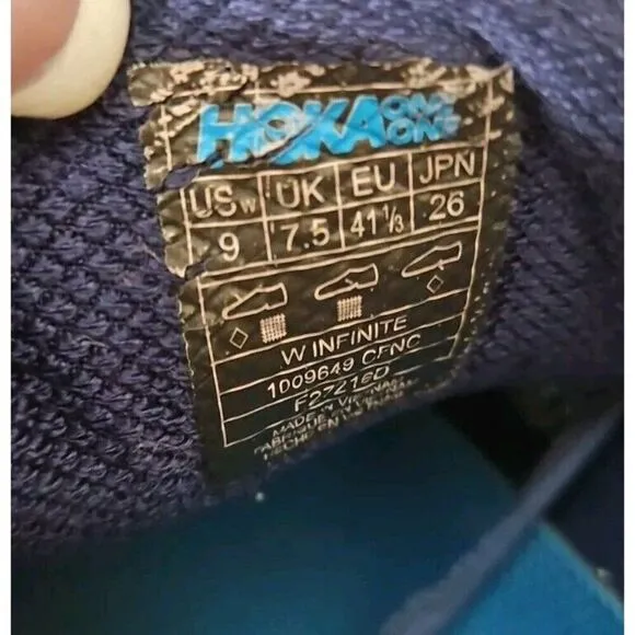 Hoka One One Infinite Athletic Running Shoes Sneakers Women's Size 9