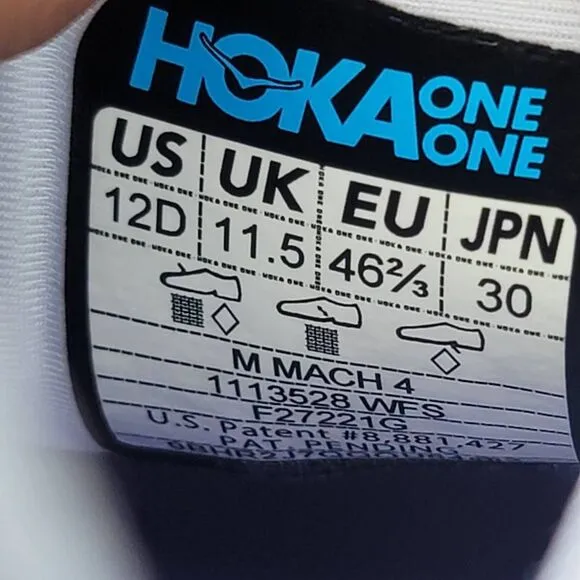 Hoka One One MACH 4 - Men's Running Shoes - Size 12D