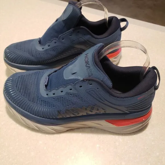 Hoka One One Mens Bondi 7 Blue Running Shoes Sneakers Size 9.5