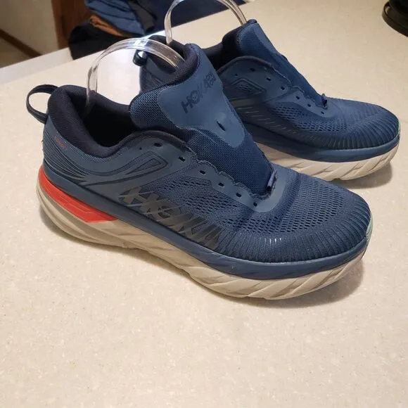 Hoka One One Mens Bondi 7 Blue Running Shoes Sneakers Size 9.5