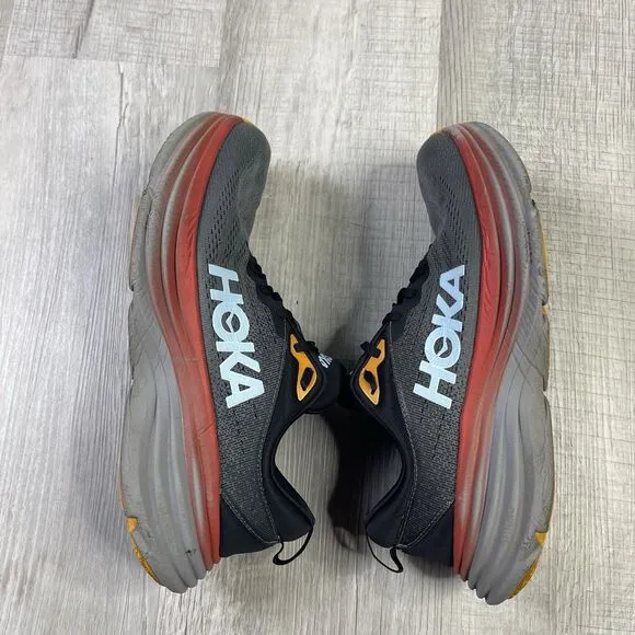 Hoka One One Men's Bondi 8 1123202 ACTL Gray Running Shoes Sneakers Size 10 D H