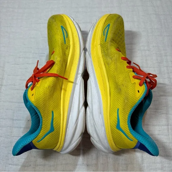 Hoka One One Mens Clifton 9 Yellow Running Shoes Sneakers Size 11 D