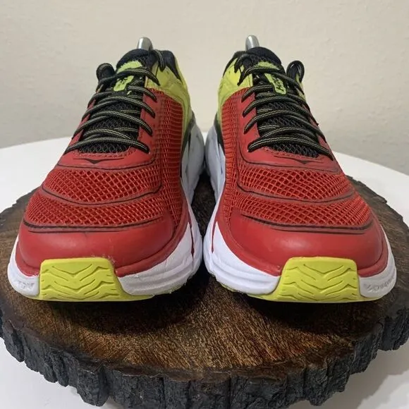 Hoka One One Napali 1091609 RRBC Mens Size 9.5 Running Shoes Sneakers Red Yellow