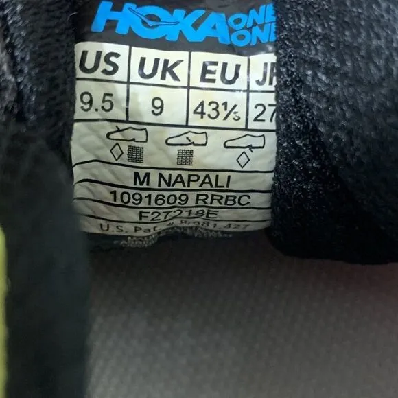 Hoka One One Napali 1091609 RRBC Mens Size 9.5 Running Shoes Sneakers Red Yellow