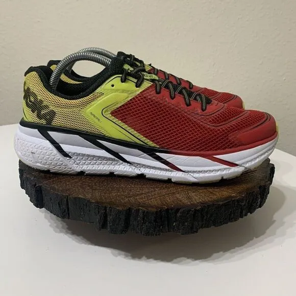 Hoka One One Napali 1091609 RRBC Mens Size 9.5 Running Shoes Sneakers Red Yellow