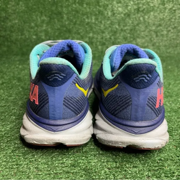 Hoka One One Womens Clifton 9 Blue Running Shoes Sneakers Size 9 B