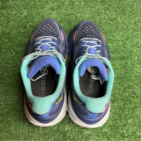Hoka One One Womens Clifton 9 Blue Running Shoes Sneakers Size 9 B