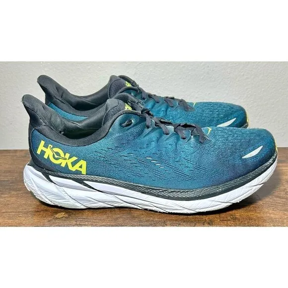 Hoka One One Clifton 8 Mens 11.5 2E Running Athletic Shoes Sneakers 1121374 BCBT