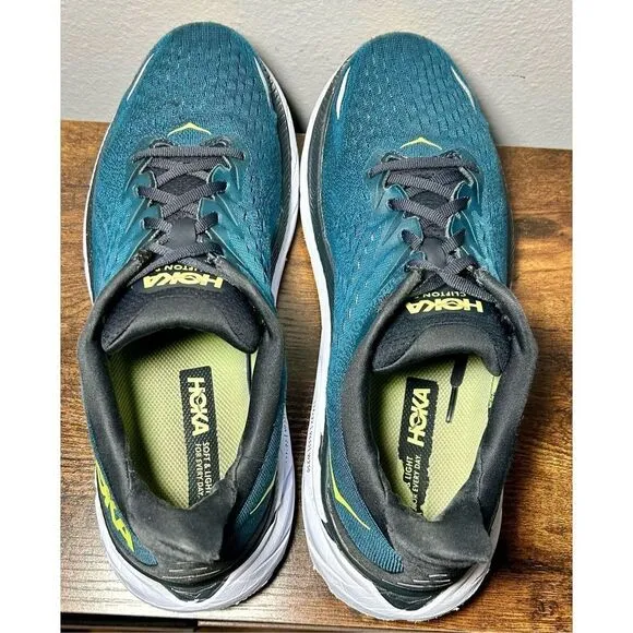 Hoka One One Clifton 8 Mens 11.5 2E Running Athletic Shoes Sneakers 1121374 BCBT