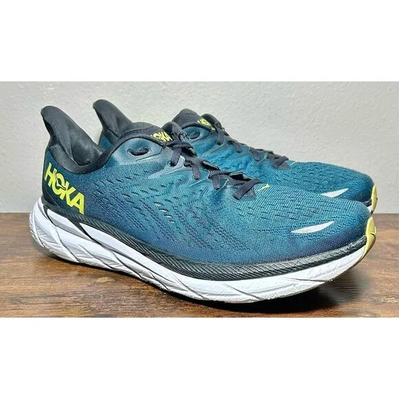 Hoka One One Clifton 8 Mens 11.5 2E Running Athletic Shoes Sneakers 1121374 BCBT