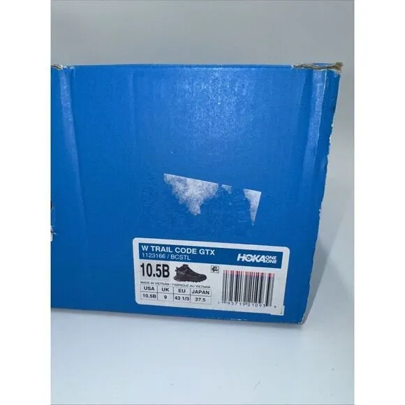 HOKA Womens Trail Code GTX Hiking Boots Black / Castlerock Size 10.5 B NEW