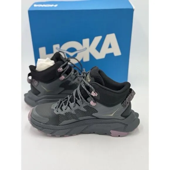 HOKA Womens Trail Code GTX Hiking Boots Black / Castlerock Size 10.5 B NEW