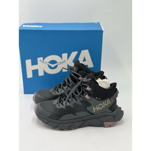 HOKA Womens Trail Code GTX Hiking Boots Black / Castlerock Size 10.5 B NEW