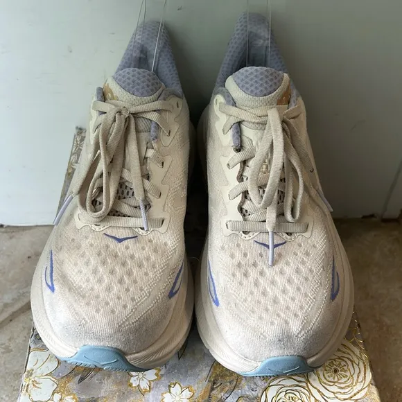 Hoka x Free People Movement Clifton 9 Eggnog Running Sneakers Women's size 7