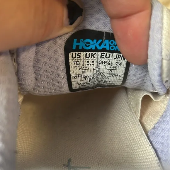 Hoka x Free People Movement Clifton 9 Eggnog Running Sneakers Women's size 7