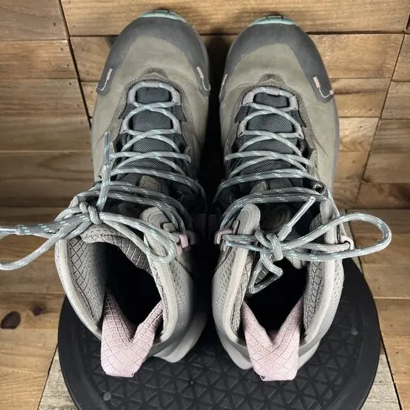Hoka One One Kaha 2 GTX Hiking Boots Womens Size 9.5B Gray GoreTex Athletic Mid