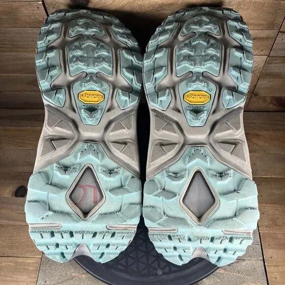 Hoka One One Kaha 2 GTX Hiking Boots Womens Size 9.5B Gray GoreTex Athletic Mid
