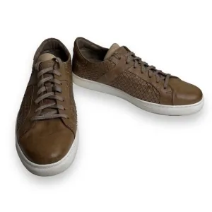 HS Trask Ackley Woven Leather Low Top Tan Lace Up Sneaker Men 10.5 Casual