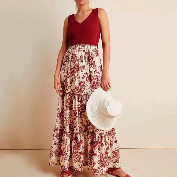 HTF Anthropologie Trudie Tiered Maxi Dress